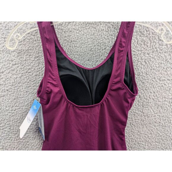 NWT Dolfin Aquashape Women's Moderate Scoop Back Purple One Piece Swimsuit sz 6 - Picture 6 of 12